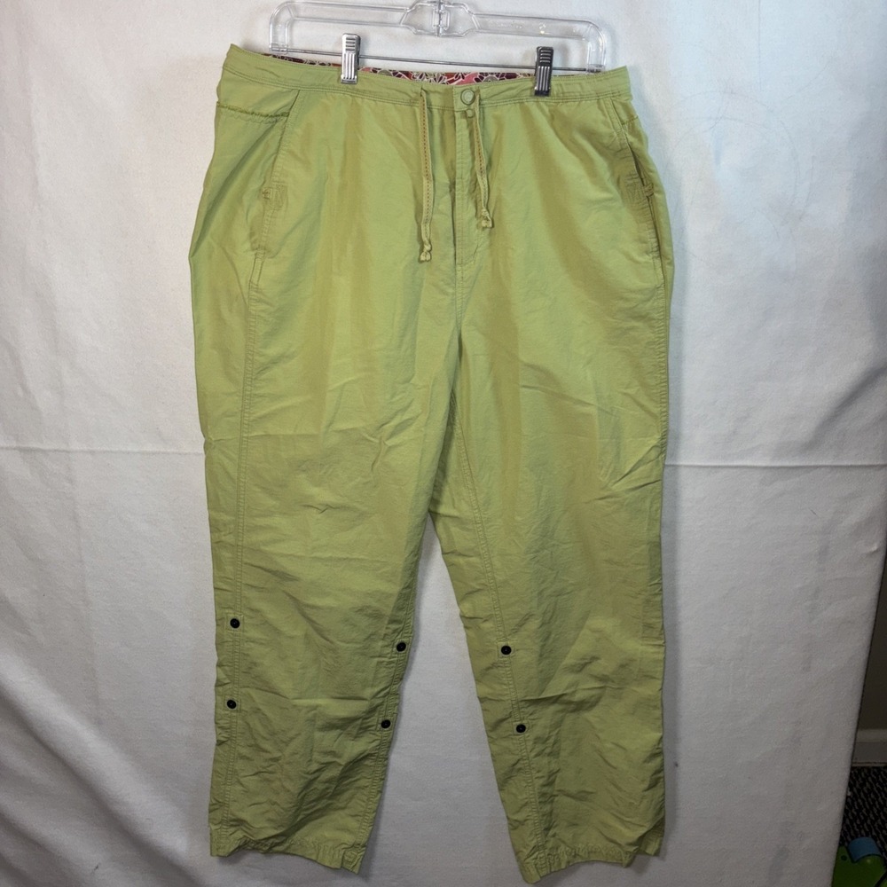 Eastern Mountian sports Cargo Hiking Pants Womens 14 Lime Green